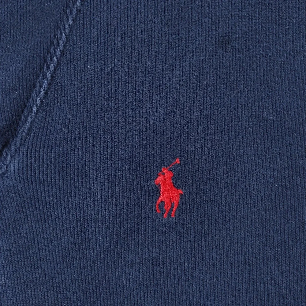 Polo Ralph Lauren Sweater Mens Medium Navy Mock Neck Button Pullover
